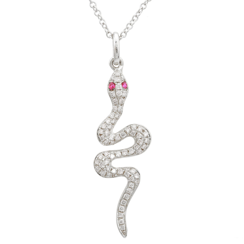 14K YellowGold Diamond Snake Necklace