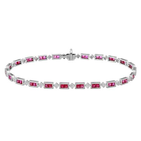 14k Diamond and Ruby Bracelet