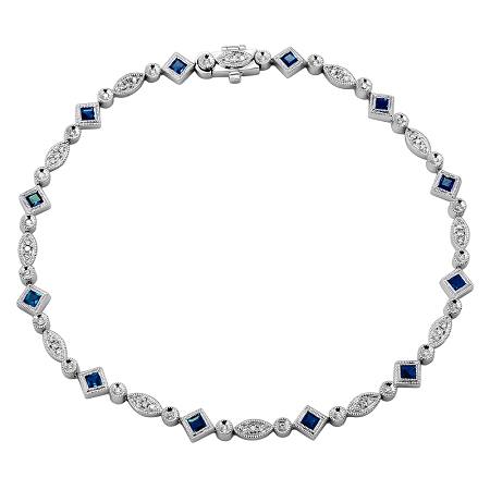 14k Blue Sapphire Diamond Bracelet
