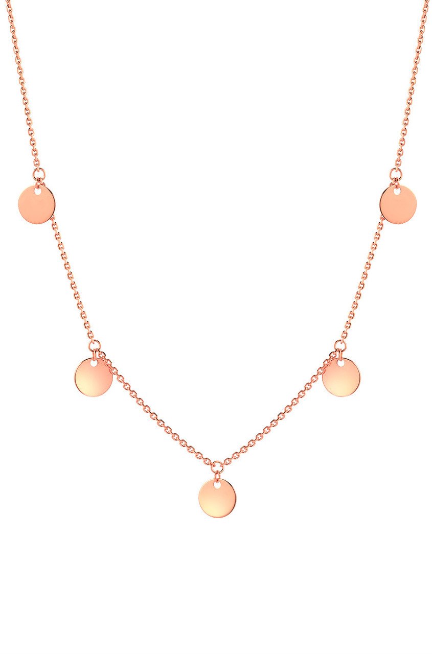14k Five Disc Dangling Necklace