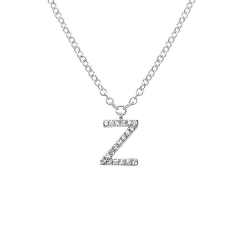 14K Yellow Gold Diamond Z initial Necklace