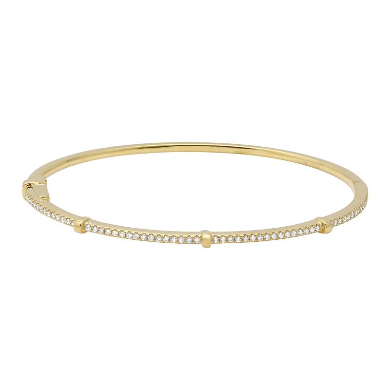 14K Yellow Gold Diamond Bangle