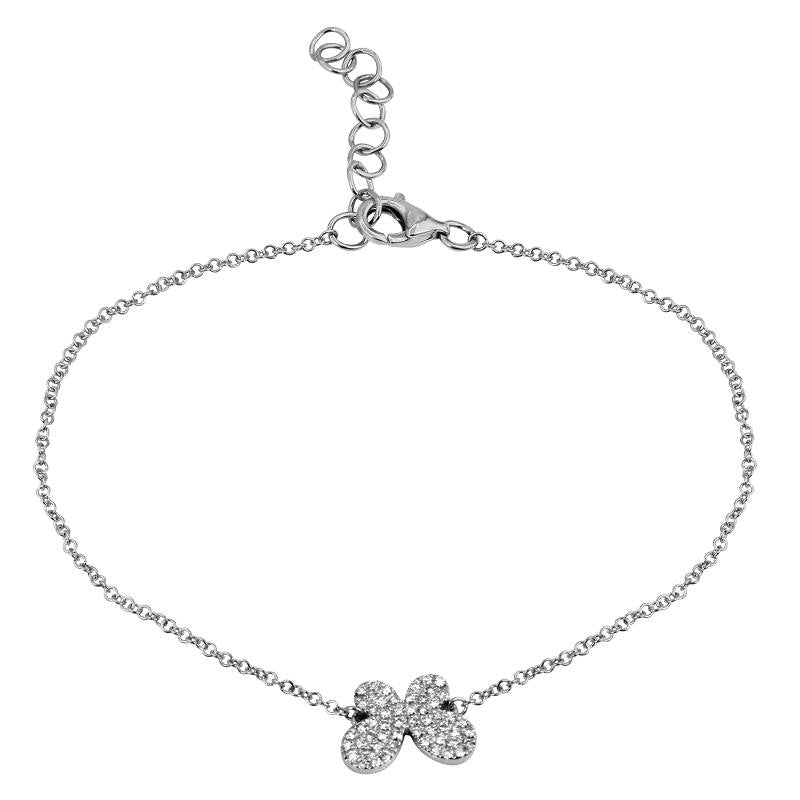 14K Rose Gold Diamond Butterfly Bracelet