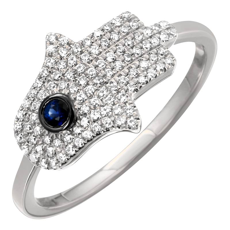 14K Rose Gold Diamond Hamsa Ring