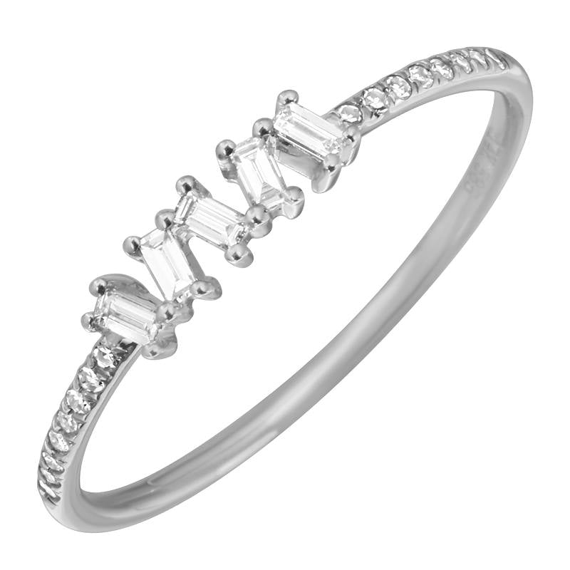 14K Rose Gold Baguette cut Diamond Ring