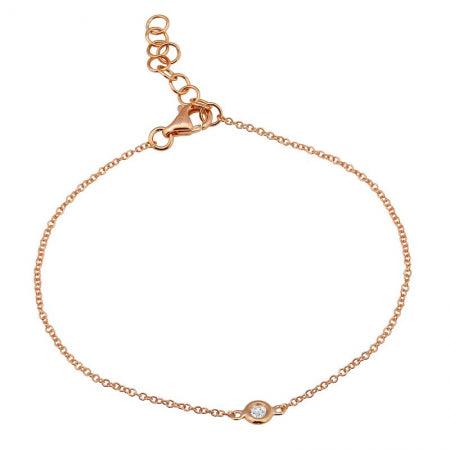 14K Diamond Bezel Bracelet