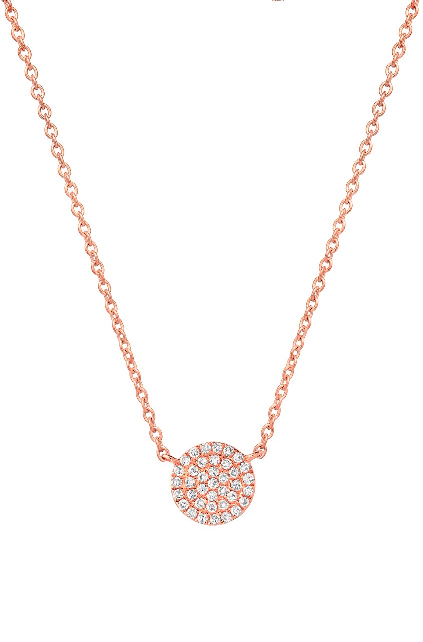 14K Diamond Disc Necklace