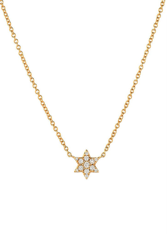 14K Yellow Gold Star of David Necklace