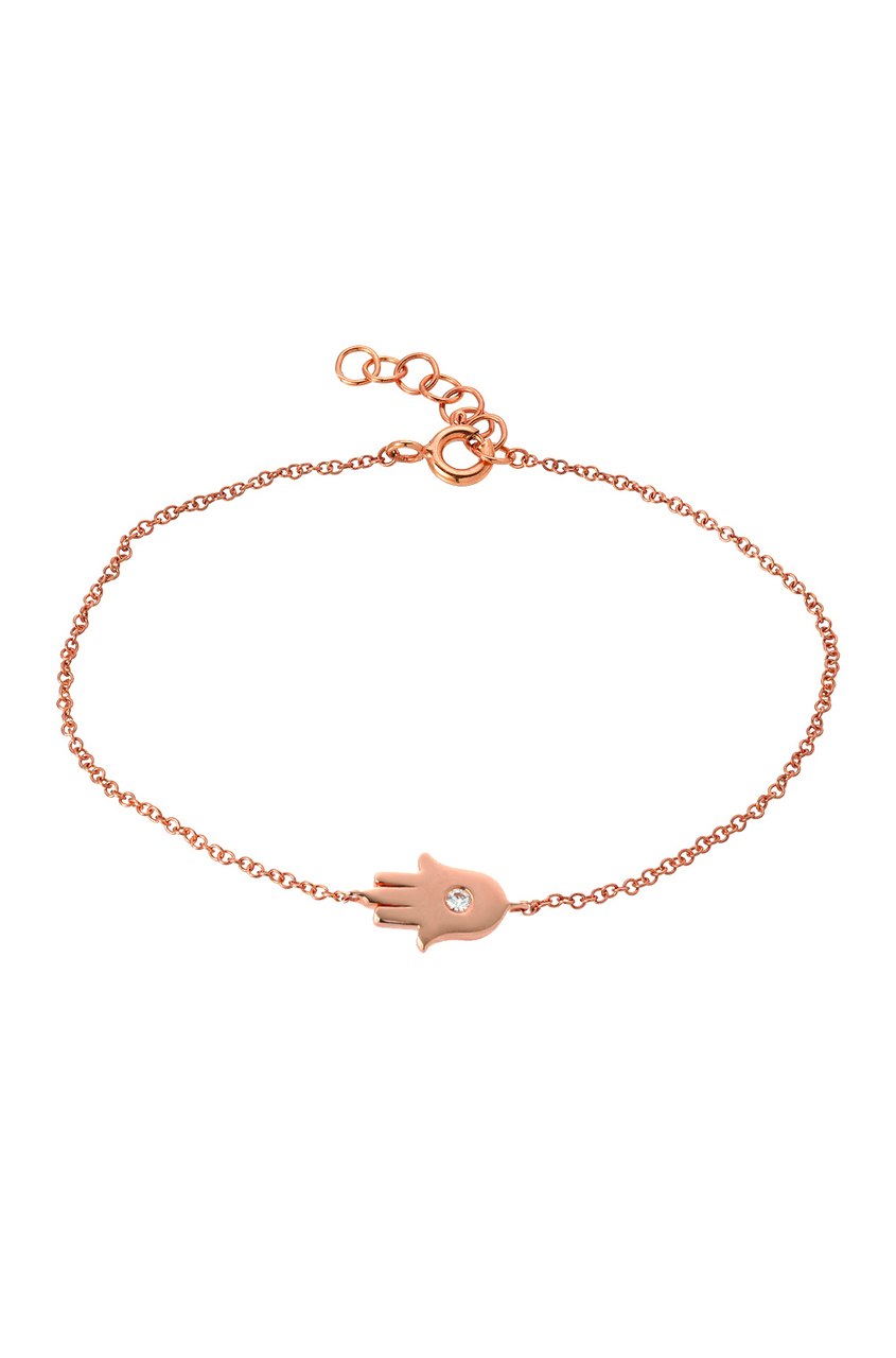 14K Yellow Gold Diamond Hamsa Bracelet