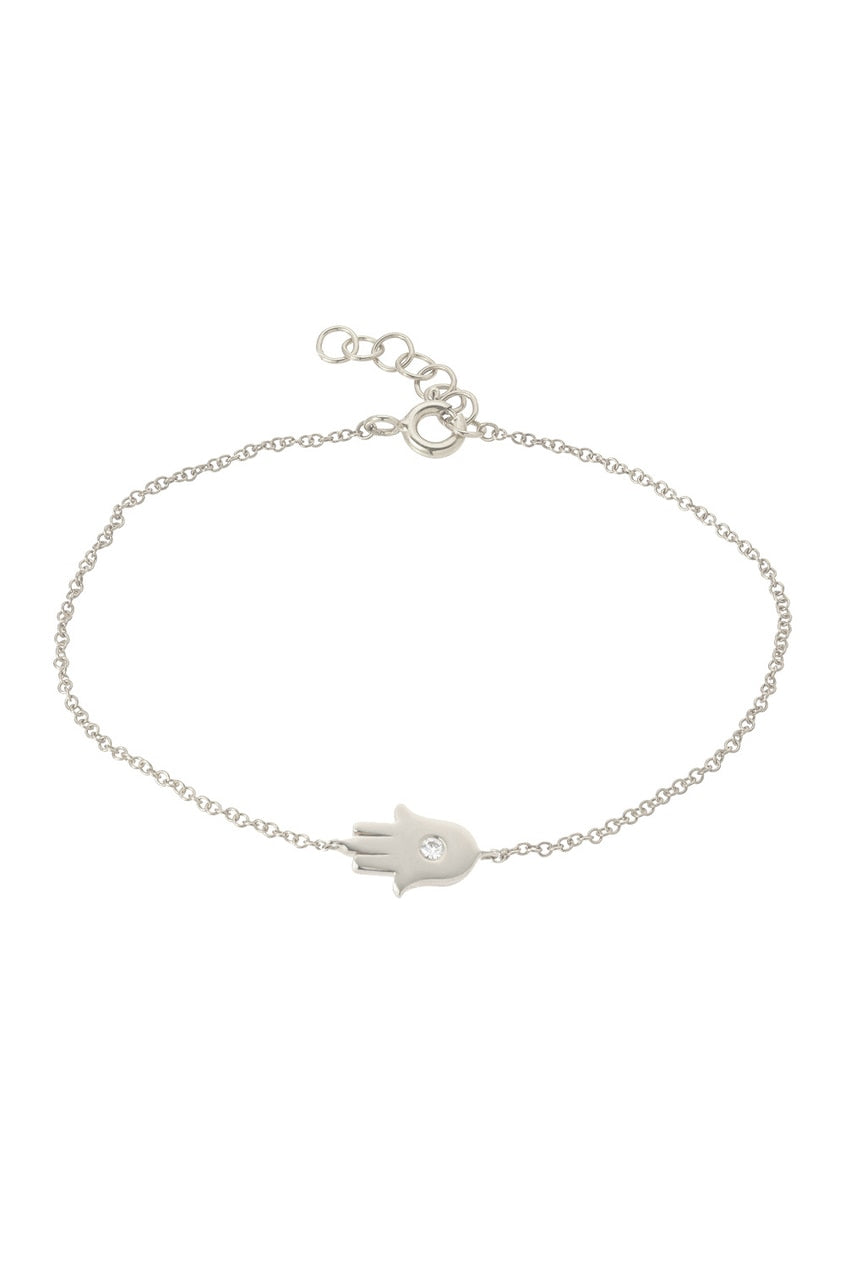 14K Yellow Gold Diamond Hamsa Bracelet