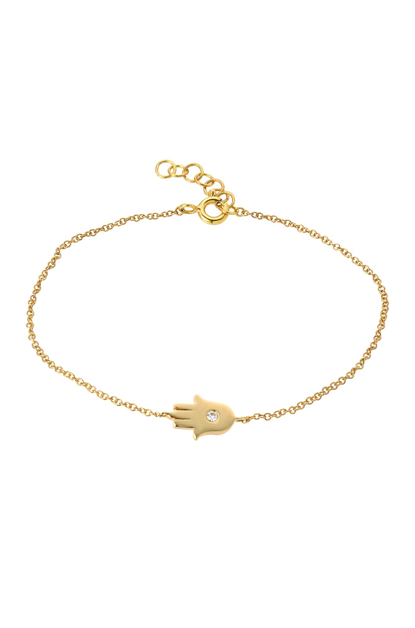 14K Yellow Gold Diamond Hamsa Bracelet