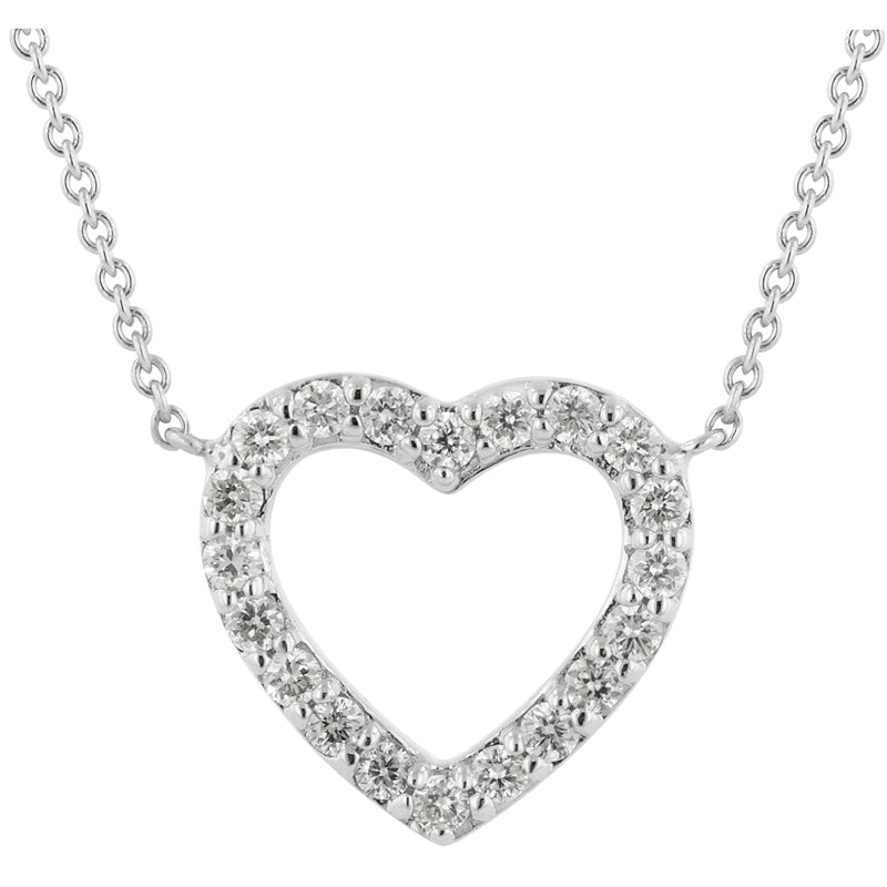 14K Yellow Gold Diamond Heart Necklace