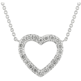 14K Yellow Gold Diamond Heart Necklace