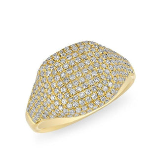 14K Yellow Gold Diamond Signet ring