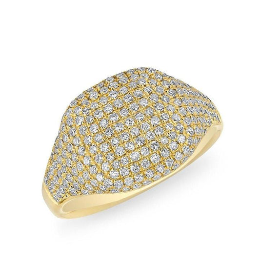 14K Yellow Gold Diamond Signet ring