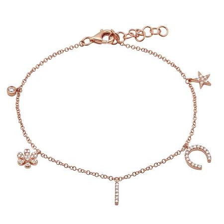 14K Rose Gold Lucky Charms Bracelet