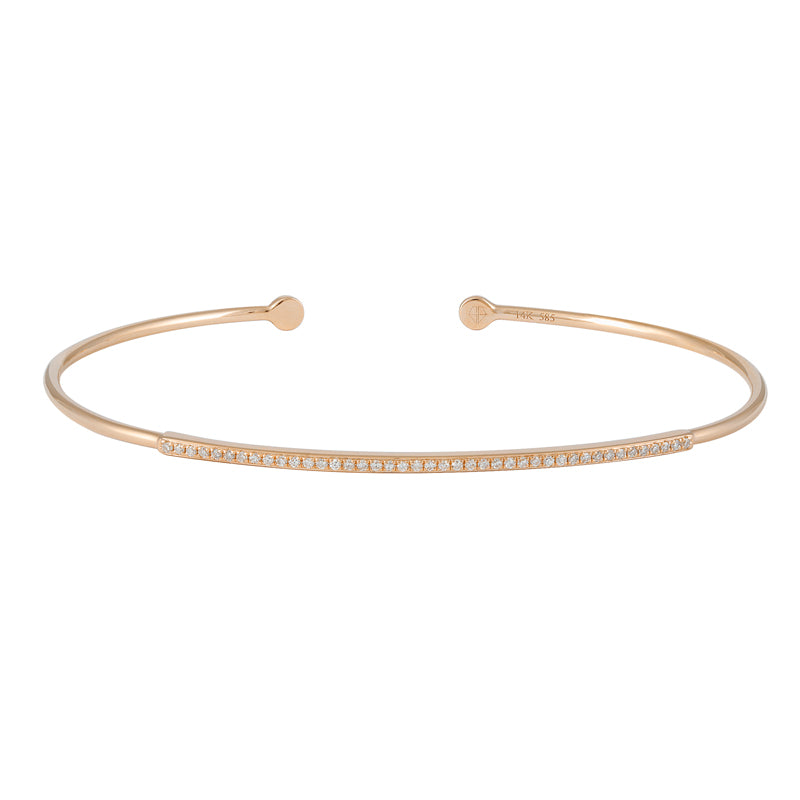 14K Yellow Gold Diamond Bangle