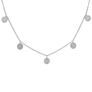 14K Yellow Gold Diamond Disc Necklace