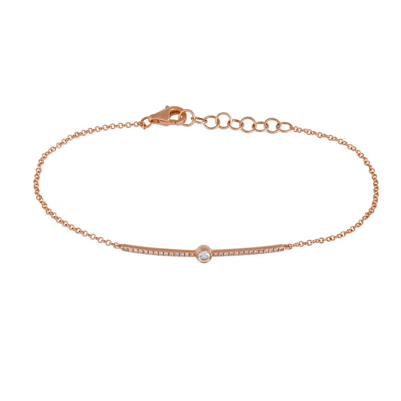 14K Yellow Gold Diamond bar Bracelet