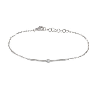 14K Yellow Gold Diamond bar Bracelet