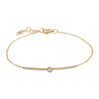 14K Yellow Gold Diamond bar Bracelet