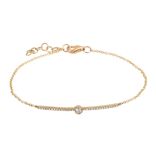 14K Yellow Gold Diamond bar Bracelet