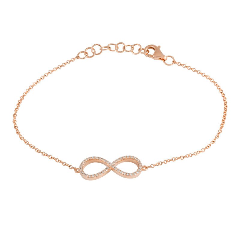 14K Yellow Gold Diamond Infinity Bracelet