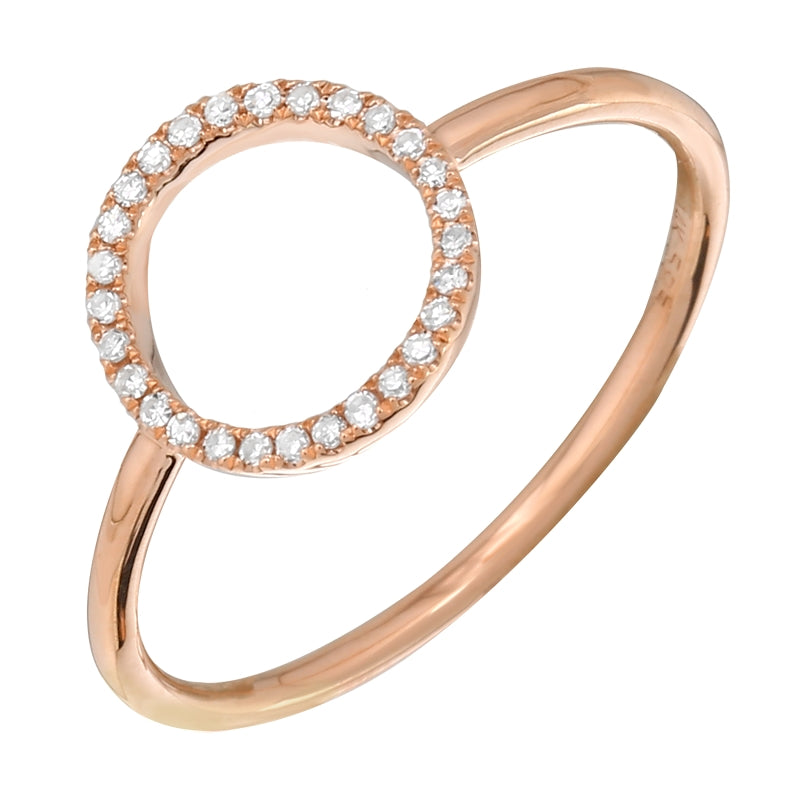 14K Yellow Gold Diamond Circle Ring