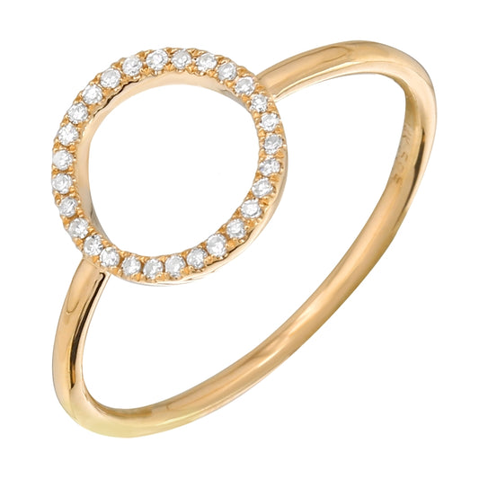 14K Yellow Gold Diamond Circle Ring