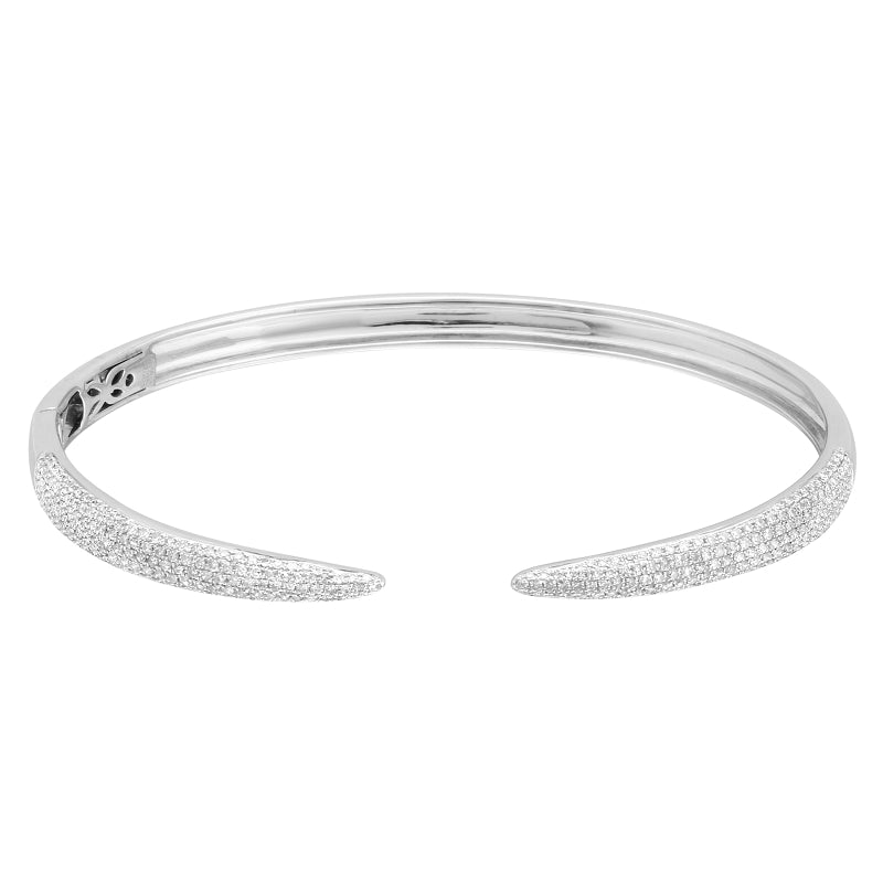 14K Yellow Gold Diamond Claw Bangle