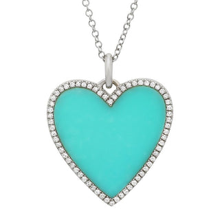 14K Yellow Gold Turquoise Heart Pendant