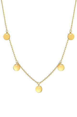 14k Five Disc Dangling Necklace