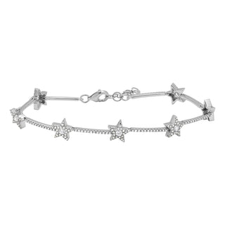 14k Yellow Gold Diamond Star Bracelet