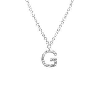 14K Yellow Gold Diamond G initial Necklace