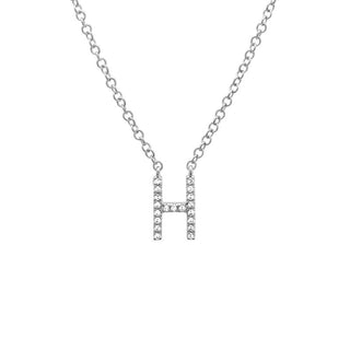 14K Yellow Gold Diamond H initial Necklace