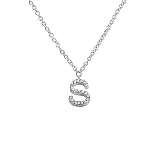 14K Yellow Gold Diamond S initial Necklace