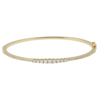 14K Yellow Gold Diamond Bangle
