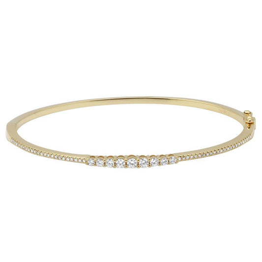 14K Yellow Gold Diamond Bangle