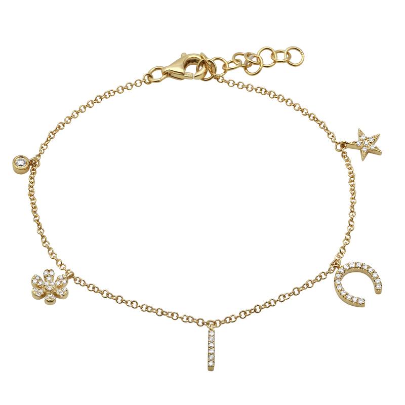 14K Rose Gold Lucky Charms Bracelet