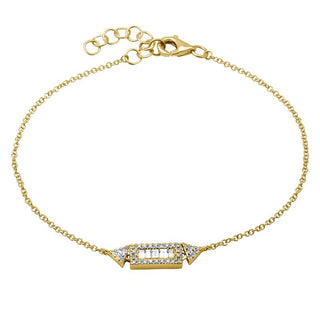14K Yellow Gold Diamond Baguette Bracelet