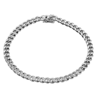 14K Yellow Gold Diamond Small Cuban Link Bracelet
