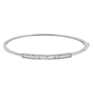 14K Yellow Gold Diamond Baguette Bangle