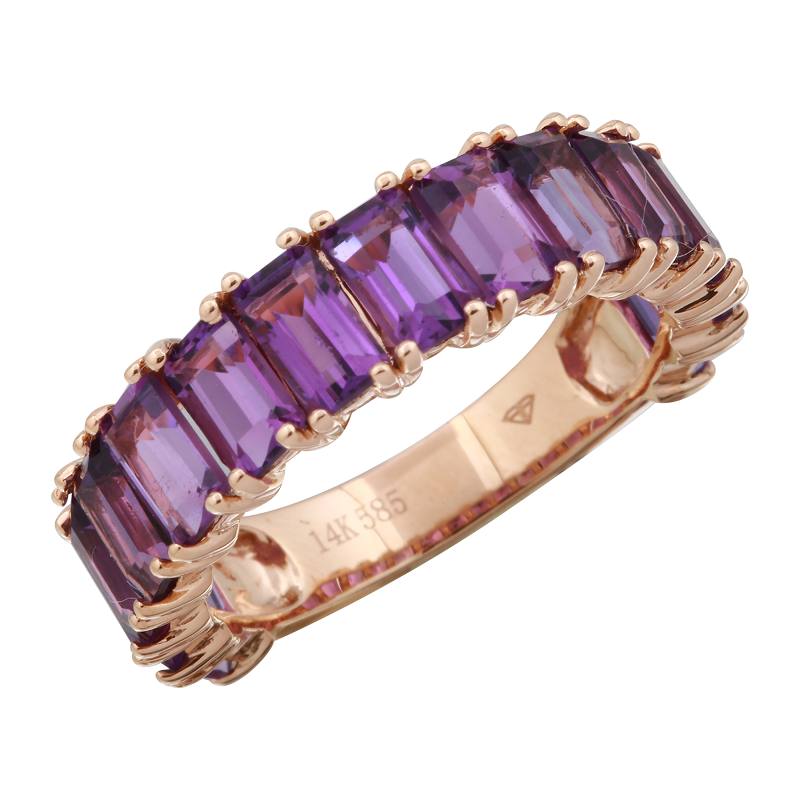 14K Rose Gold Purple Amethyst Ring