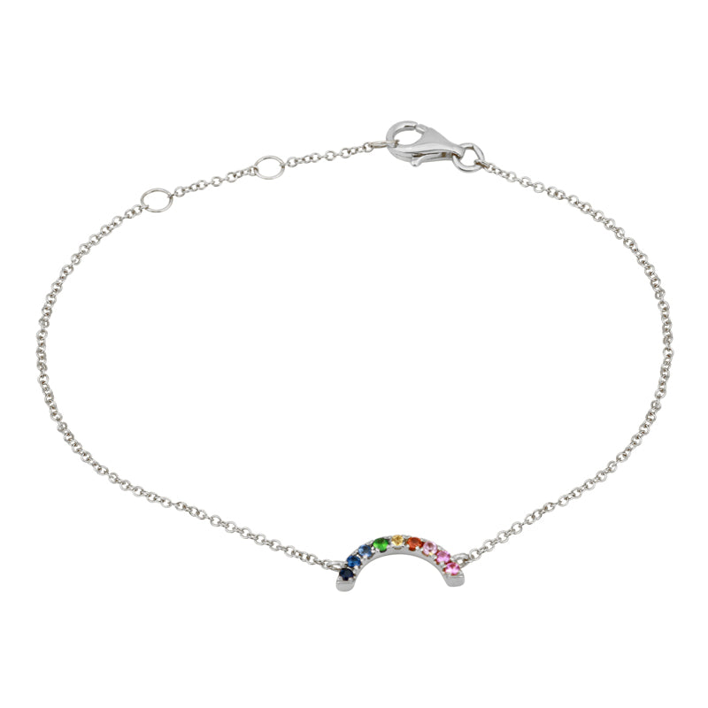 14K Yellow Gold Rainbow Sapphire Bracelet