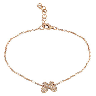 14K Rose Gold Diamond Butterfly Bracelet