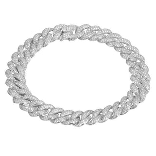 14K Yellow Gold Diamond Cuban Link Bracelet