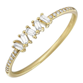14K Rose Gold Baguette cut Diamond Ring