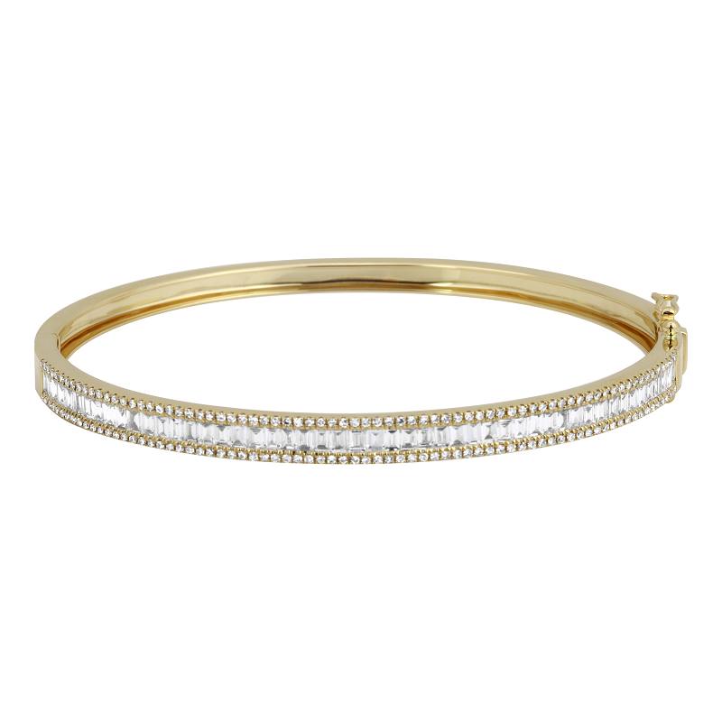 14K Yellow Gold Diamond Bangle