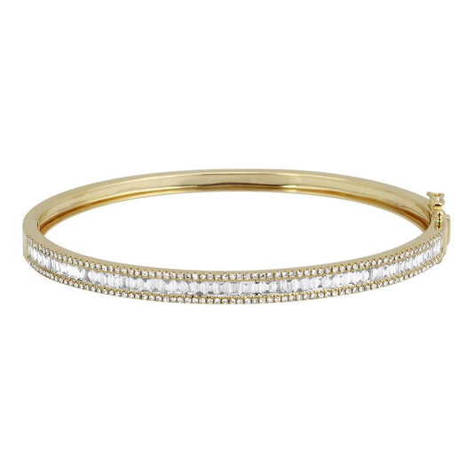 14K Yellow Gold Diamond Bangle