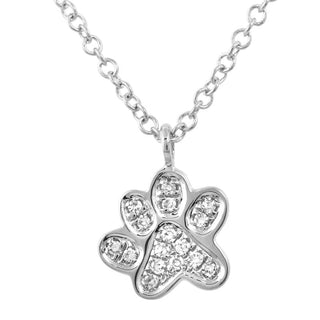 14K Yellow Gold Diamond Paw Necklace